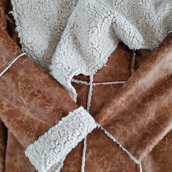 Venus Faux Leather and Fleece Lined Wrap Jacket - Picture 13 of 13